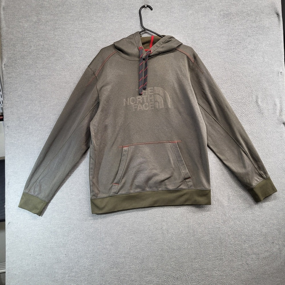 The North Face Men Sweatshirt Medium Green Hoodie Logo Ampere Pullover